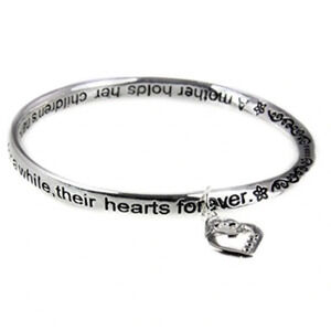 Mothers Prayer Silver Tone Twisted Bangle Bracelet